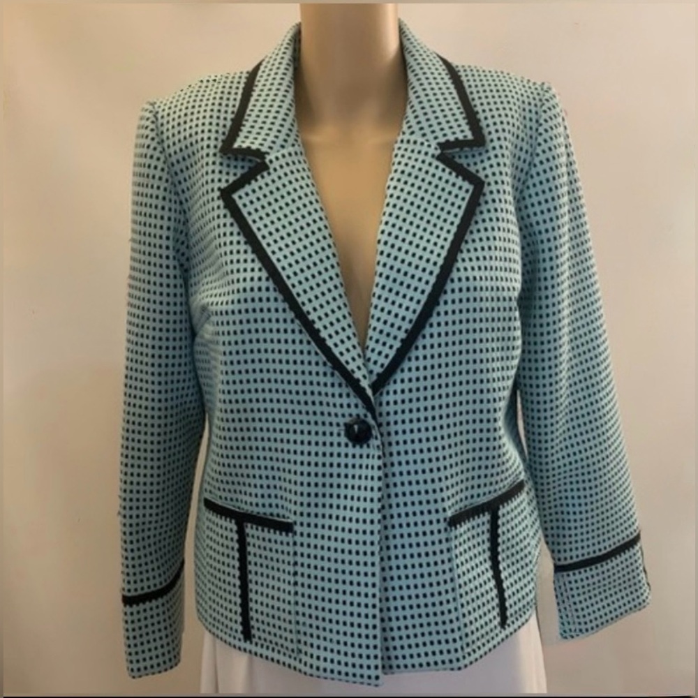 Women’s Koret Petite Teal & Black Blazer Size 12P EUC‎